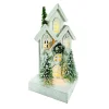 Discount Christmas Forever WOODEN WHITE HOUSE 6.5″x15″ W/ LED LIGHTS SNOW & TREES