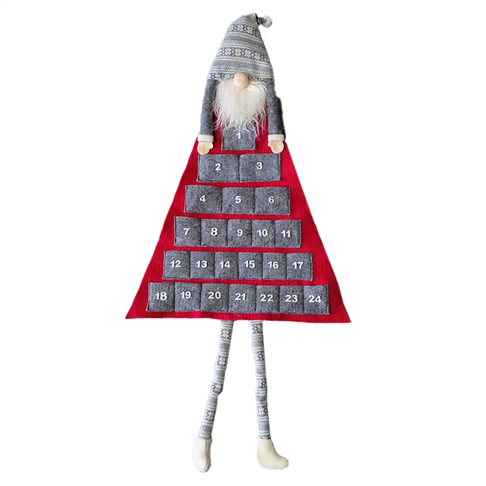 Discount Christmas Forever WOOL SANTA HANGING ADVENT CALENDAR 40″x18″