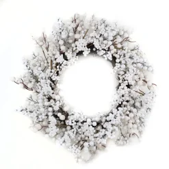 Sale Christmas Forever WREATH BERRY 24″ WHITE MIXED BERRIES