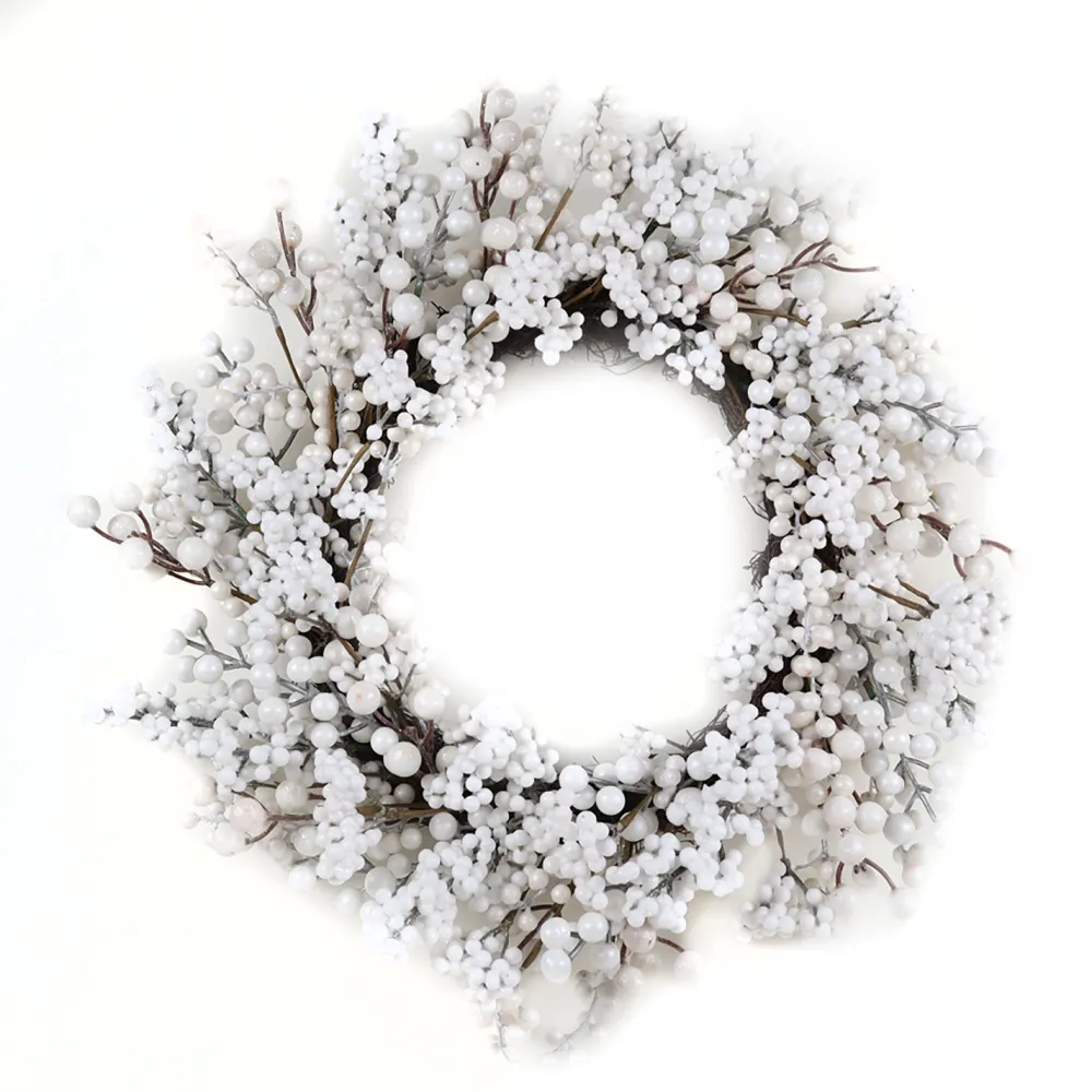 Sale Christmas Forever WREATH BERRY 24″ WHITE MIXED BERRIES
