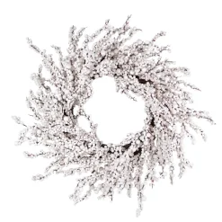 Clearance Christmas Forever WREATH BERRY 20″ WHITE SNOW BERRY