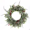 Discount Christmas Forever WREATH GRN 24″ HOLLY LEAF, RED BERRY & MIXED PINE