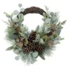 Online Christmas Forever WREATH RATTAN 24″ MIXED PINE, CEDAR, EUCALYPTUS, & PINE CONES